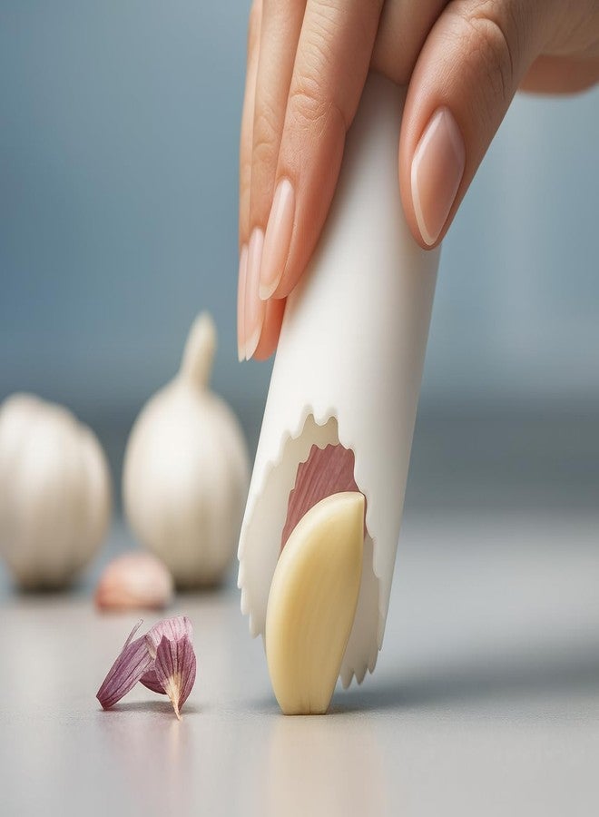 Top Chef Premium Garlic Peeler with Brush | Food Grade Silicone Garlic Roller Tube | Easy Quick to Peel Garlic Cloves | Odor-Free Peeling Tool for Home Cooks & Chefs | BPA Free (2 Sets) - Image 5